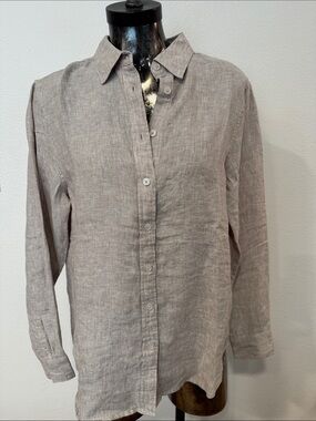 Quince Light Gray Women’s Linen Button-Down Shirt